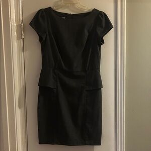 A. Byer Black and Gray Mini Dress with Hip Ruffle